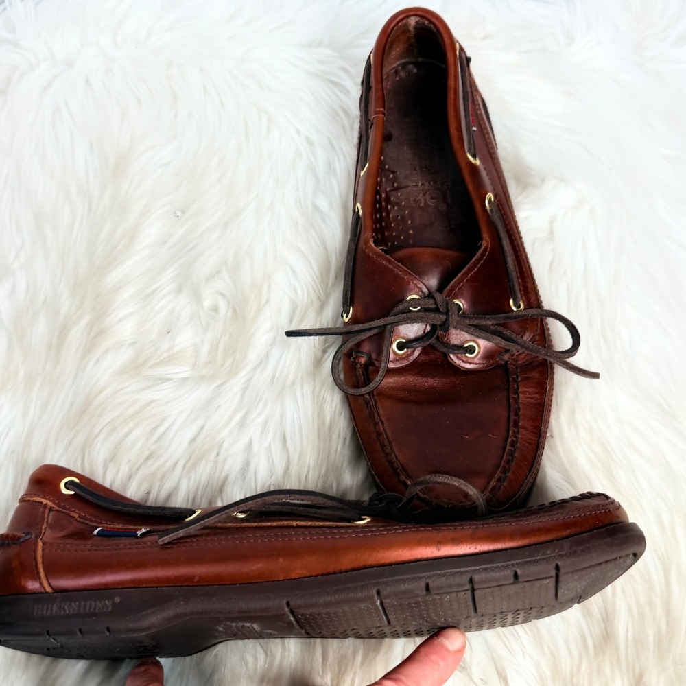 Sebago VTG Docksides Mens Brown Leather Boat Shoes Moccasin Loafers Nautical